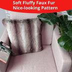 Luxury Faux Fur Rabbit Cushion Covers – Soft, Cosy &amp; Machine Washable | 43 x 43 cm (17 x 17 inches) - 4A's Global