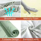 Heaven High 40D Bamboo Mattress Topper Memory Foam 2.5cm – Gel Infused | Cooling | Bamboo Cover | Anti-Slip | Pressure Relief