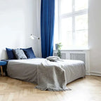 Navy Blue Thermal Blackout Eyelet Curtains – Ready Made Insulated Privacy &amp; Noise Reducing Drapes - 4A's Global