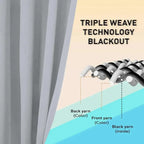 Thermal Blackout Eyelet Curtains – Ready Made Insulated Privacy & Noise Reducing Drapes - 4A's Global