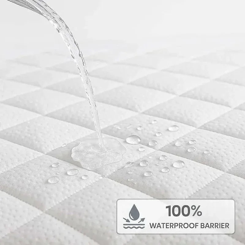 Waterproof Bamboo Mattress Protector – Hypoallergenic, Breathable, Fitted Sheet Design, Noise-Free Protection - 4A's Global