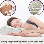 Memory Foam Bounce Back Pillow – Cool Comfort, Fresh Mornings Removable Cover – Ergonomic Contour Neck Support