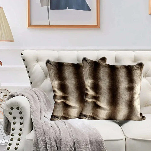 Luxury Faux Fur Rabbit Cushion Covers – Soft, Cosy &amp; Machine Washable | 43 x 43 cm (17 x 17 inches) - 4A's Global