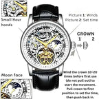 Men’s Automatic Skeleton Executive Wrest Watch | Leather Strap Mechanical Timepiece - 4A's Global