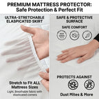 Premium Hexagonal Quilted Mattress Protector Sheet | Lightweight & Breathable | 30cm Extra Deep Fit | Noiseless | White | UK Sizes - 4A's Global