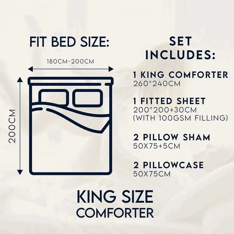 Reversible & Plain Duvet Cover and Matching Pillowcase Set –  Elegant, Soft & Durable Bedding - 4A's Global