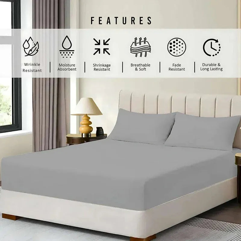 Extra Deep 30cm Fitted Bed Sheet – Luxury Hotel-Quality Deep Pocket Sheet for Perfect Mattress Fit - 4A's Global