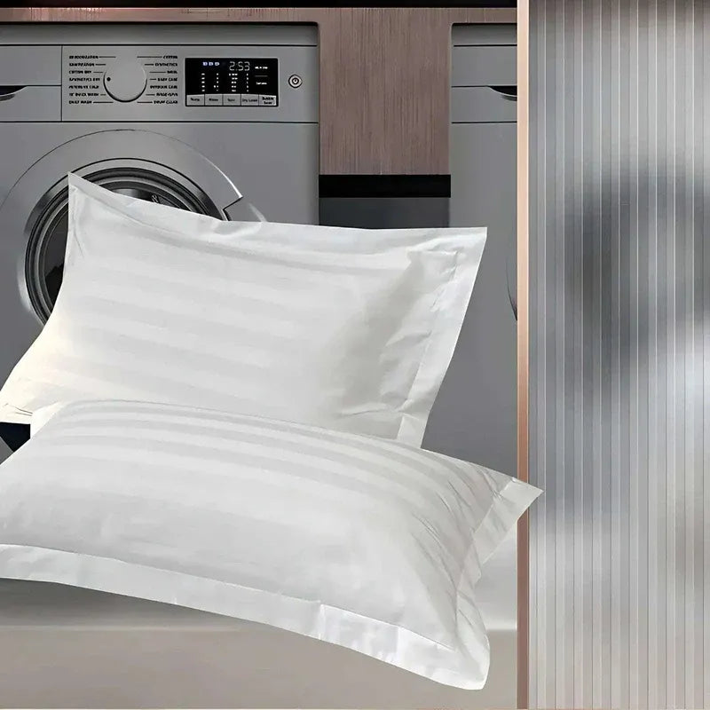 Luxury Microfiber Satin Stripes Duvet Cover Set with Pillowcases – 5 Star Hotel Quality Bedding - 4A's Global