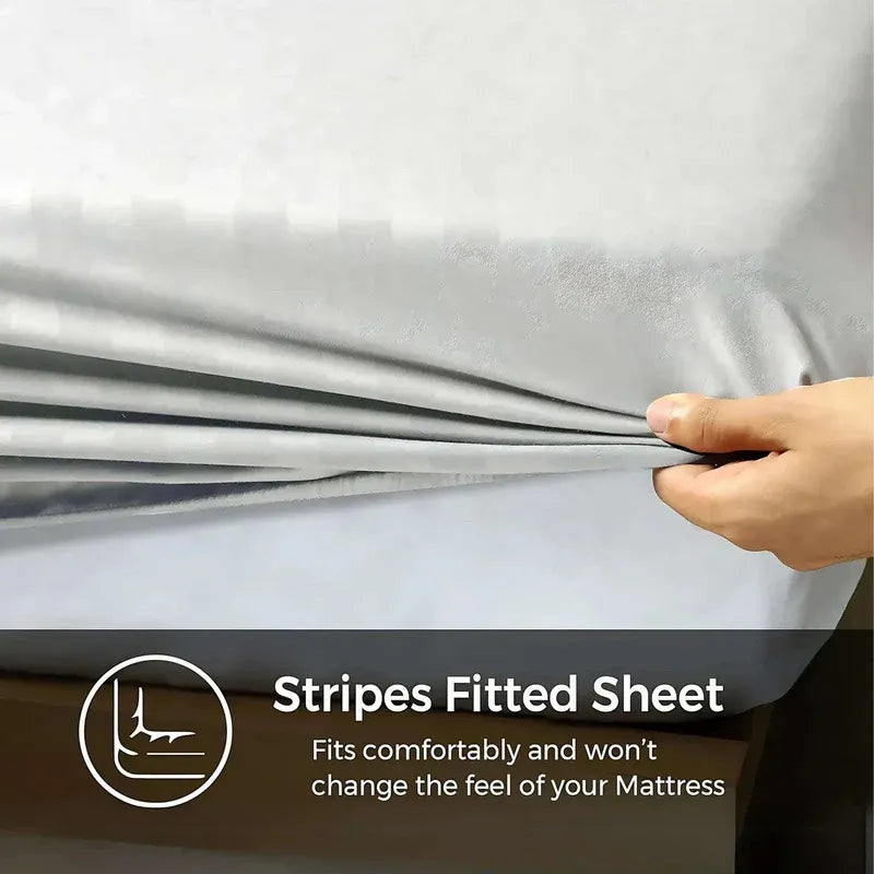 Egyptian Cotton Sateen Fitted Sheet – Luxurious 300 Thread Count Hotel-Quality Bedding for a Perfect Fit - 4A's Global