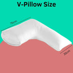 V-Shaped Support Pillow with Removable Cover – Ergonomic Comfort for Sleeping, Reading &amp; Lounging - 4A's Global