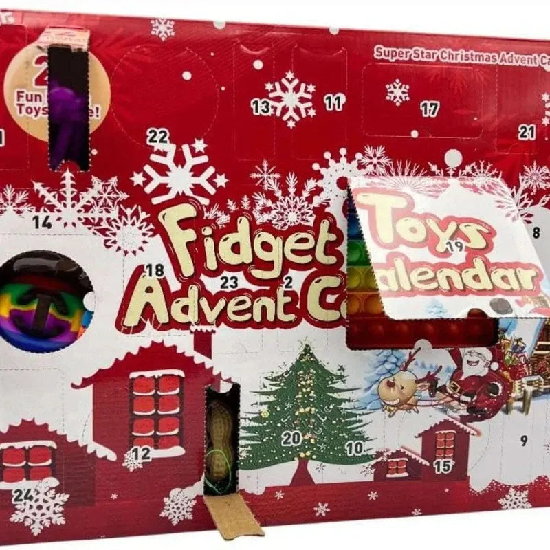 Fidget Advent Calendar packaging with Christmas-themed design