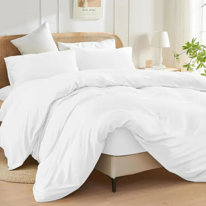 High Living Plain Duvet Cover Set – Breathable, Hypoallergenic Bedding - 4A's Global