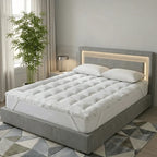 Bamboo Cloud Mattress Topper - 10cm Extra Thick Cooling Bed Topper Box Stitching - 4A's Global