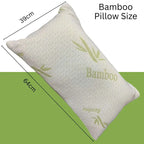 Crushed Memory Foam Bamboo Pillow – Cooling, Adjustable &amp; Hypoallergenic | 39 x 64 x 16 cm / 15.3 x 25.2 x 6.3 in - 4A's Global