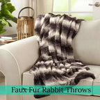 Luxury Faux Fur Rabbit Throw Blanket – Super Soft &amp; Ethical Comfort | Multiple Sizes &amp; Colours - 4A's Global