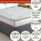 Heaven High 40D Bamboo Mattress Topper Memory Foam 2.5cm – Gel Infused | Cooling | Bamboo Cover | Anti-Slip | Pressure Relief