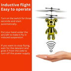 Inductive flying toy with instructions on an orange and white background