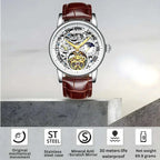 Men’s Automatic Skeleton Executive Wrest Watch | Leather Strap Mechanical Timepiece - 4A's Global