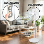 16” Oscillating Pedestal Fan – 40W 3-Speed Quiet Standing Fan with Adjustable Height - 4A's Global