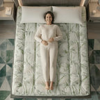 Bamboo Cloud Mattress Topper - 10cm Extra Thick Cooling Bed Topper Box Stitching - 4A's Global