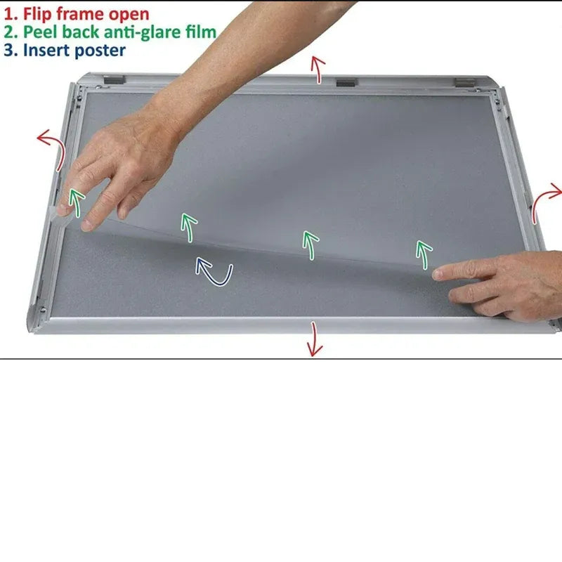 A2 Snap Frames Poster Clip Holders Displays Retail Wall Notice Boards (Silver) , Decor Photo - 4A's Global