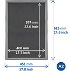 A2 Snap Frames Poster Clip Holders Displays Retail Wall Notice Boards (Silver) , Decor Photo - 4A's Global