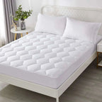 Quilted Mattress Protector Sheet | 40cm Deep Fit Skirt | 200 GSM Triple Fill | Lightweight, Breathable &amp; Noiseless - 4A's Global