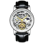 Men’s Automatic Skeleton Executive Wrest Watch | Leather Strap Mechanical Timepiece - 4A's Global
