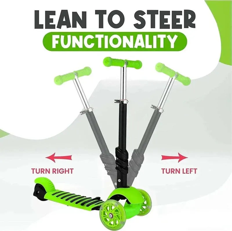 3 in 1 Scooter With Removeable Seat for Kids Ages 3-12 Adjustable Height 3 Wheel - 4A's Global