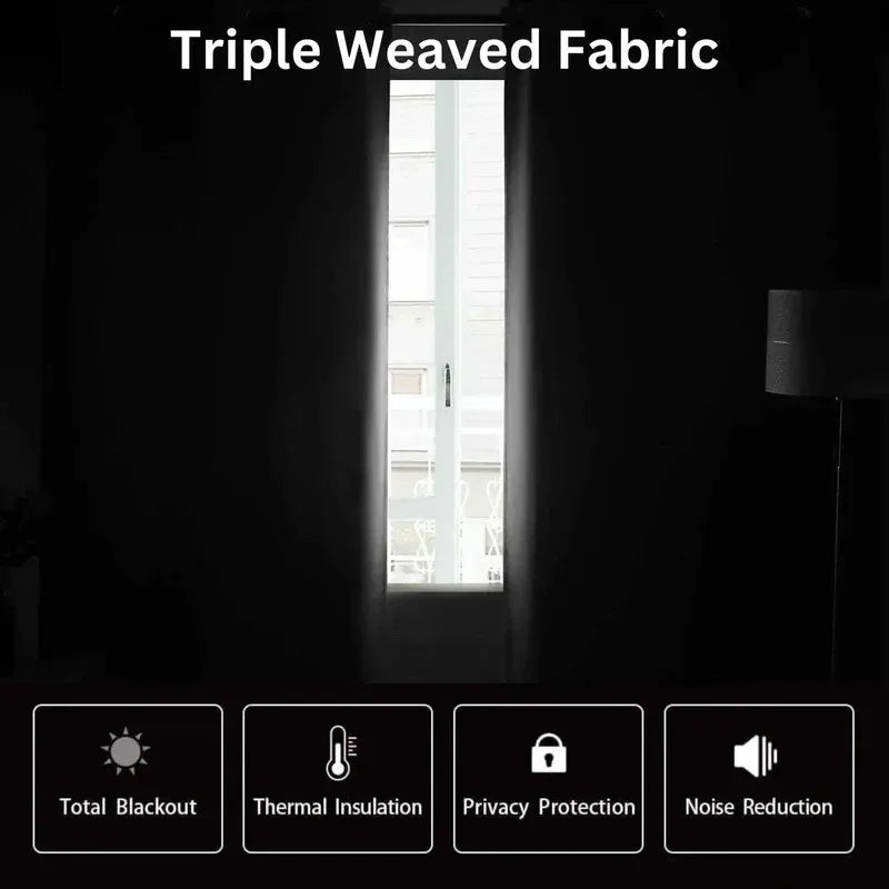 Navy Blue Thermal Blackout Eyelet Curtains – Ready Made Insulated Privacy &amp; Noise Reducing Drapes - 4A's Global