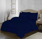 Double Duvet Cover - Premium King-Size Duvet Cover Set – Navy Percale, 3-Piece - Duvet with 2 Matching Pillowcases - Baby Yellow - 4A's Global