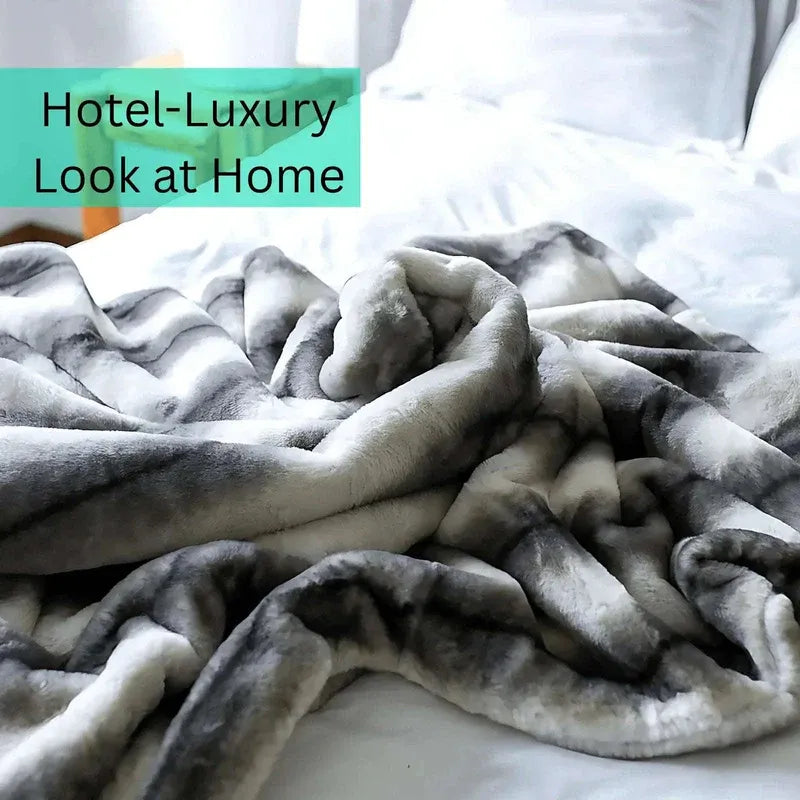 Luxury Faux Fur Rabbit Throw Blanket – Super Soft &amp; Ethical Comfort | Multiple Sizes &amp; Colours - 4A's Global