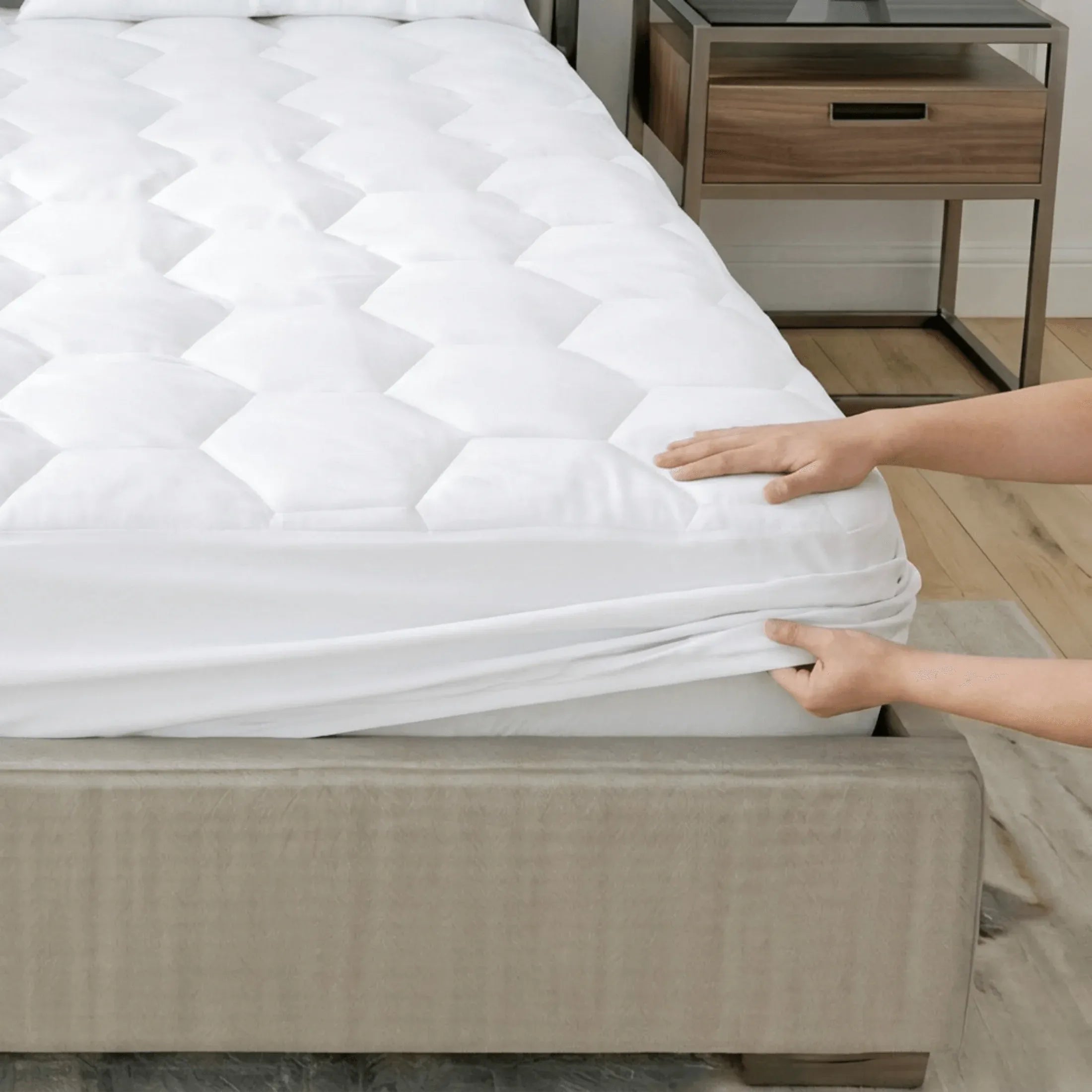 Premium 30cm Extra Deep Waterproof Mattress Protector | Breathable & Noiseless | White | UK Sizes (Single, Double, King, Super King) - 4A's Global