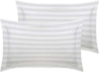 Luxury Microfiber Satin Stripes Duvet Cover Set with Pillowcases – 5 Star Hotel Quality Bedding - 4A's Global