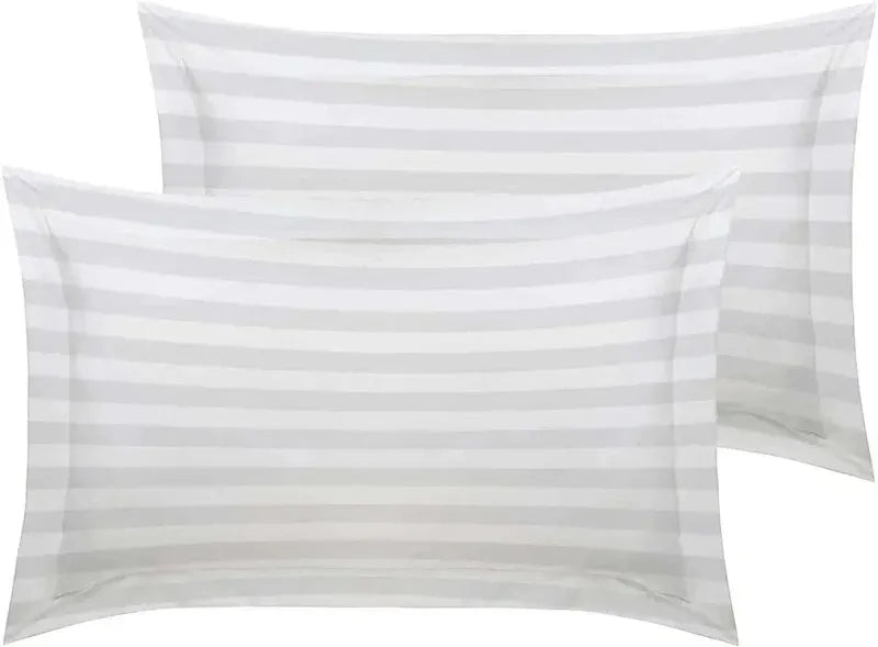 Luxury Microfiber Satin Stripes Duvet Cover Set with Pillowcases – 5 Star Hotel Quality Bedding - 4A's Global