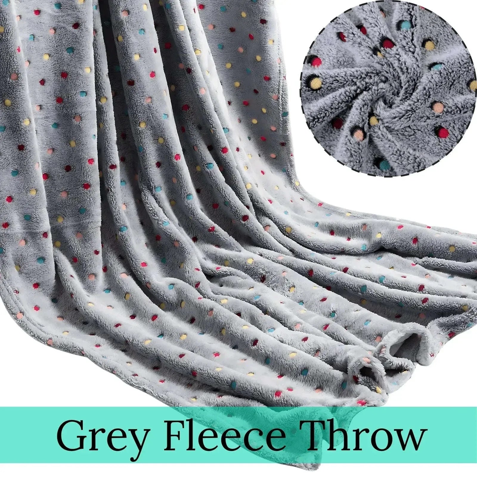 Polka Dot Fleece Throw – Ultra Plush Microfiber Blanket for Sofa, Bed &amp; Pets Super Soft Glow-in-the-Dark - 4A's Global