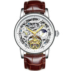 Men’s Automatic Skeleton Executive Wrest Watch | Leather Strap Mechanical Timepiece - 4A's Global