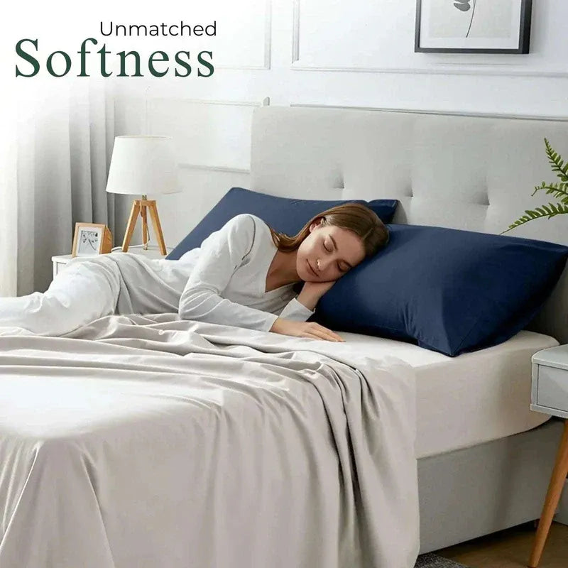 2x Luxury Percale Polycotton Pillowcases – Soft & Durable - 4A's Global