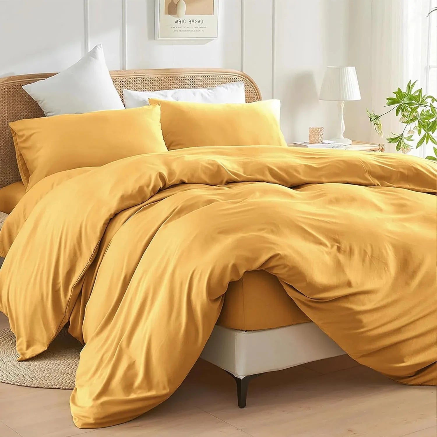 High Living Plain Duvet Cover Set – Breathable, Hypoallergenic Bedding - 4A's Global