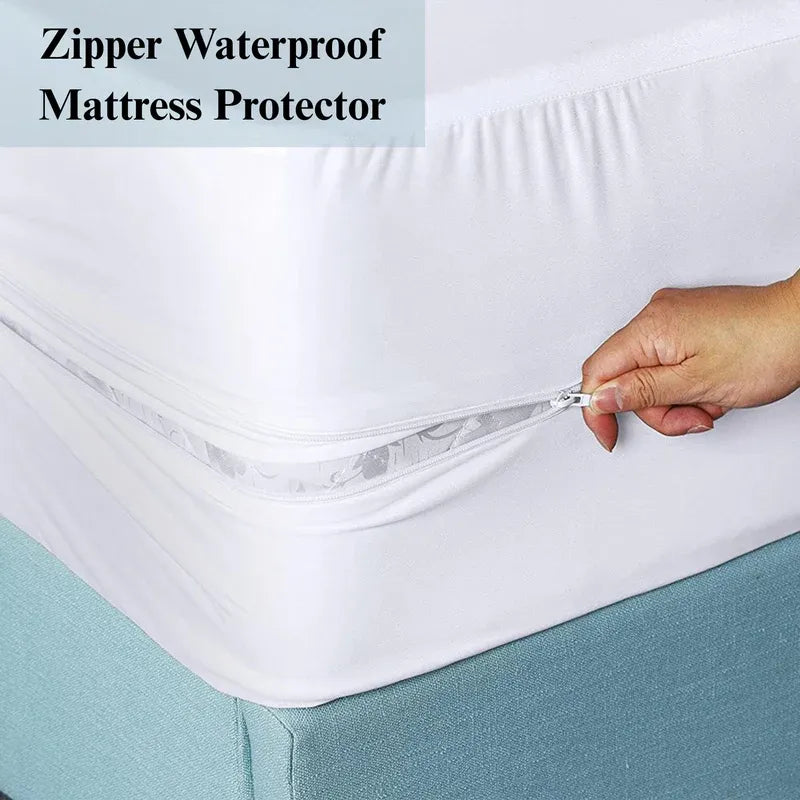Waterproof Mattress Encasement Fully Zippered Bed Bug Proof Anti-Allergy All UK Sizes - Cozy Living