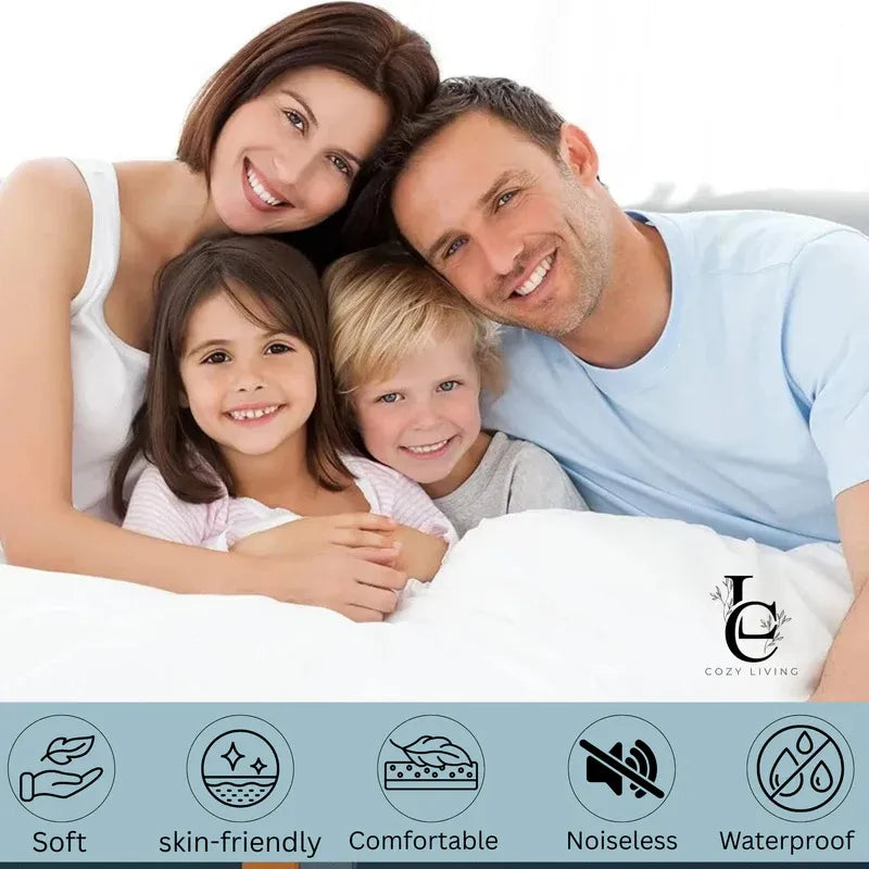 Waterproof Mattress Encasement Fully Zippered Bed Bug Proof Anti-Allergy All UK Sizes - Cozy Living