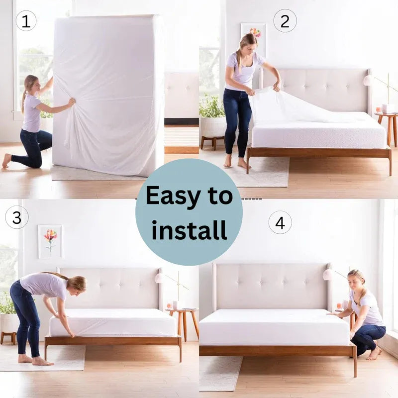 Waterproof Mattress Encasement Fully Zippered Bed Bug Proof Anti-Allergy All UK Sizes - Cozy Living