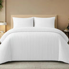 Satin Stripe Duvet Cover Set Hotel Quality Bedding, Hypoallergenic All Sizes - 4AS