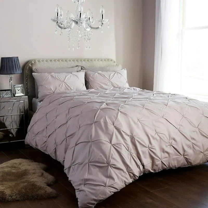 Pintuck Duvet Cover Set | Luxury Pinch Pleat Bedding - 4A's Global