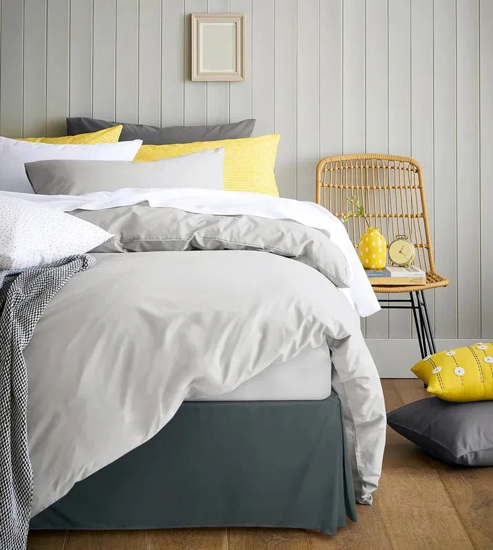 Pleated Valance Sheet Polycotton Hotel Finish Bed Base Cover, All UK Sizes - High Living