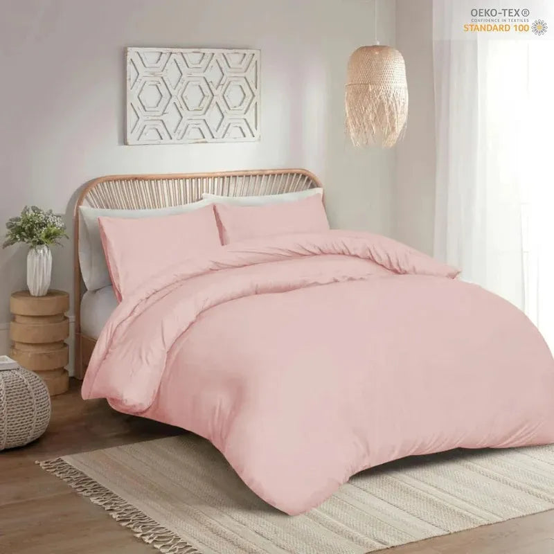 Double Duvet Cover - Premium King-Size Duvet Cover Set – Navy Percale, 3-Piece - Duvet with 2 Matching Pillowcases - Baby Yellow - 4A's Global