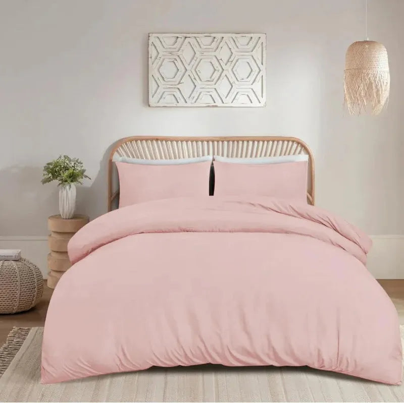 Double Duvet Cover - Premium King-Size Duvet Cover Set – Navy Percale, 3-Piece - Duvet with 2 Matching Pillowcases - Baby Yellow - 4A's Global