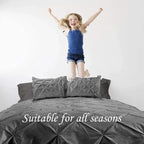 Pintuck Duvet Cover Set | Luxury Pinch Pleat Bedding - 4A's Global