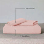Double Duvet Cover - Premium King-Size Duvet Cover Set – Navy Percale, 3-Piece - Duvet with 2 Matching Pillowcases - Baby Yellow - 4A's Global
