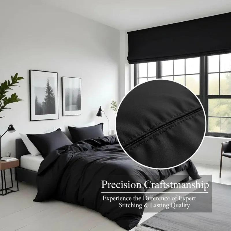 Washed Microfibre Duvet Cover Set Ultra Soft Wrinkle Free All UK Sizes - 4AS - 4A's Global